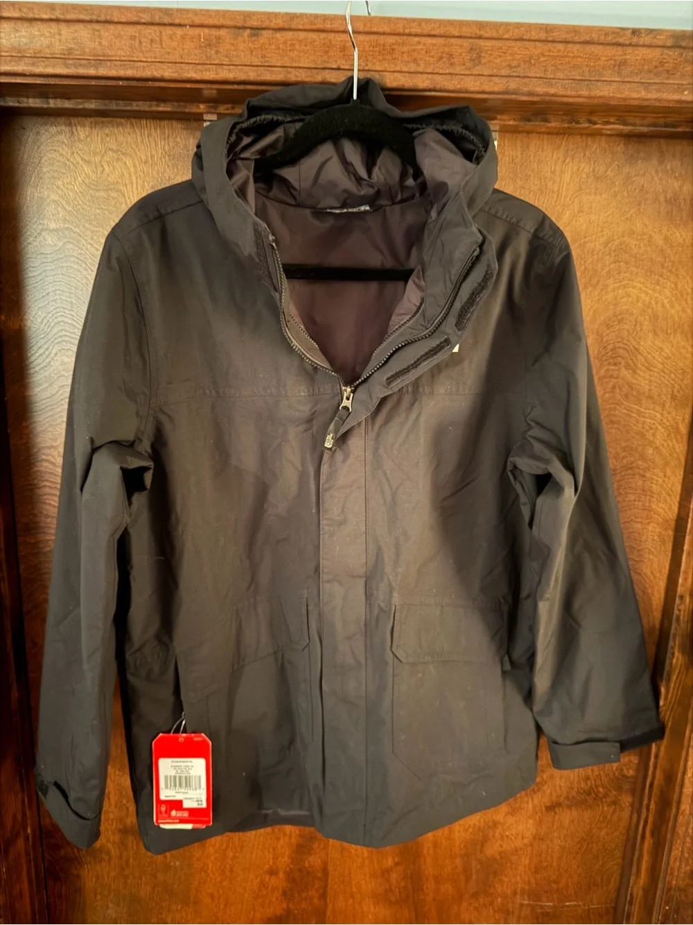 The North Face Black Hooded Raincoat Jacket Boys XL 18-20